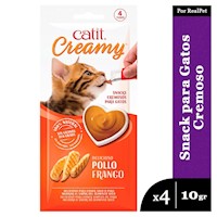 Snack Cremoso Gato Cat It Creamy Sabor Pollo Sachets 4x 10gr