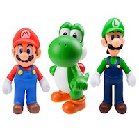 Pack 3 Figuras Yoshi, Mario y Luigi 12cm - 10cm Calidad PVC