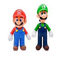 Pack 2 Figuras Mario y Luigi 12cm - 10cm Calidad PVC