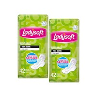 Pack 02 Toallas Femeninas Ladysoft Normal Tela 42 un