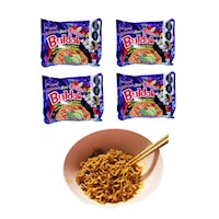 Pack 4u Fideos Ramen Buldak Sabor Pollo Picante Aji Habanero y Limon 135gr