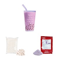 Pack Bubble Tea 2u Taro y Perlas de Tapioca Blanca