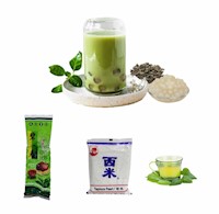 Pack Bubble Tea Te Verde Perlas de Tapioca Blanca 2pza