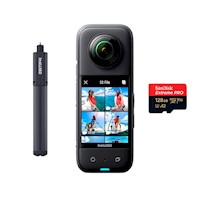 Insta360 X3 + Selfie Stick Tripode 105CM + Memoria 128GB Extreme Pro