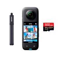 Insta360 X3 + Selfie Stick Tripode 105CM + Memoria 64GB Extreme Pro