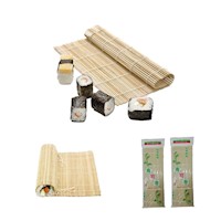 Pack Esterillas De Bambu Delgado 2pza Bamboo Sushi Mat