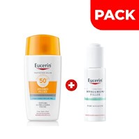 Eucerin Hydro Fluid Face F50 & Hyaluron Filler Serum Pore Minimizer - Pack 2 UN