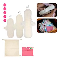 Toalla Higiénica de Tela Bamboo Balance Pack Flujo Alto Crema