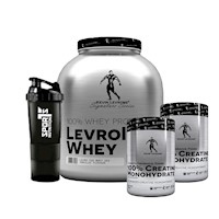 Pack Kevin Levrone Levroiso Whey 2kg Vainilla+2 Creatina 300gr+Smart Shaker