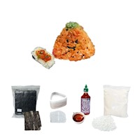 Pack Onigiri Picante 4u Molde. Shiracha. Arroz. Alga Nori