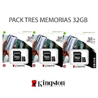 MEMORIA MICRO SD 32GB KINGSTON - PACK DE TRES UNIDADES