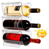 Pack X 3 Organizador Acrílico de Botellas Porta Vino