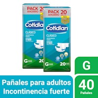 Pack 02 Pañal Cotidian Clasico Tanga Talla G 20 un