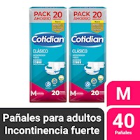 Pack 02 Pañal Cotidian Clasico Tanga Talla M 20 un