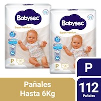 Pack 2 Pañal Bebé Babysec Super Premium P 56 un