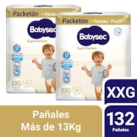 Pack 2 Pañal Bebé Babysec Packeton Super Premium XXG 66 un