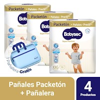 Pack 3 Pañal Bebé Babysec Packeton Super Premium XXG 66 un