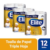 Pack 03 Papel Toalla Elite Triple Absorción 4 un