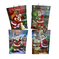 Pack Bolsas De Regalo Navideño 44x32cm 12u