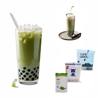 Pack Bubble Tea 3u Matcha. Perlas de Tapioca Negro y Blanco