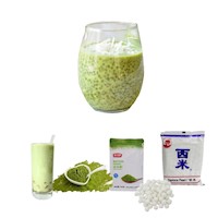 Pack Bubble Tea Matcha Perlas de Tapioca Blanca 2pza