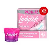 Pack x2 Toalla Ladysoft Delgada x 42 + 1 kit Gratis