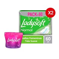 Pack x2 Toalla Ladysoft Normal x 60 + 1 kit Gratis