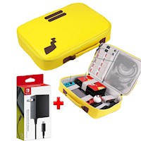 Pack Maleta para Nintendo Switch Pikachu Amarillo + Cargador original