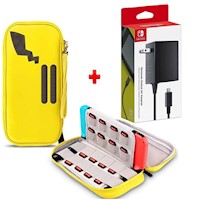 Pack Estuche para Nintendo Switch Pikachu + Cargador original