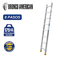 ESCALERA ALUMINIO TIPO ARRIMO DE 8 PASOS CAPACIDAD DE CARGA 175 KG