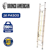 ESCALERA ALUMINIO PROFESIONAL TELESCOPICA DE 16 PASOS CAPACIDAD DE CARGA 200 KG