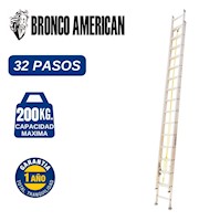 ESCALERA ALUMINIO PROFESIONAL TELESCOPICA DE 32 PASOS CAPACIDAD DE CARGA 200 KG