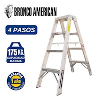 ESCALERA ALUMINIO TIJERA DOBLE ASCENSO DE 4 PASOS CAPACIDAD DE CARGAR 175 KG