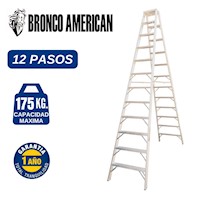 ESCALERA ALUMINIO TIJERA DOBLE ASCENSO DE 12 PASOS CAPACIDAD DE CARGAR 175 KG