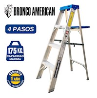 ESCALERA ALUMINIO TIJERA SIMPLE ASCENSO DE 4 PASOS CAPACIDAD DE CARGAR 175 KG