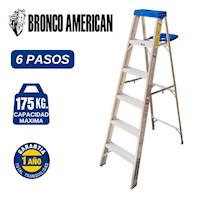 ESCALERA ALUMINIO TIJERA SIMPLE ASCENSO DE 6 PASOS CAPACIDAD DE CARGAR 175 KG