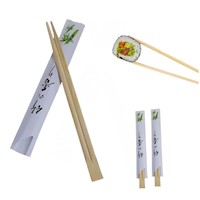 Palillos Japones Bambu Descartable Letras Pack 2par