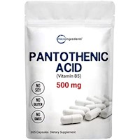 Acido Pantotenico Microingredientes Vitamina B5 500mg 365 Capsulas