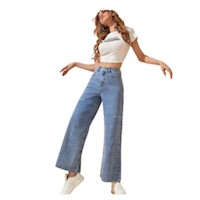 Pantalon Jean Wide Leg - Jean Rigido