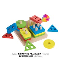Juego Didáctico Plantado  Figuras Geométricas x4 Piezas