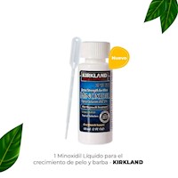 Minoxidil Kirkland 5% 1 frasco/ 1 mes y gotero - barba y cabello