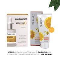 Serum con Vitamina C BABARIA más Crema blanqueadora con Vitamina C - DR RASHEL