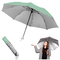 Paraguas Plegable Sombrilla de Mano para Sol Lluvia K02 Verde