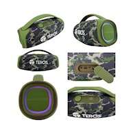 Parlante Teros TE-6045G Color Verde Militar Camuflado 60 Watts