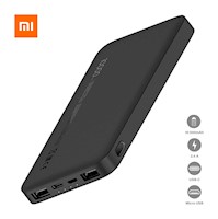 Power Bank Xiaomi Redmi 10000mAh Carga Rápida 2.4A 4 Puertos Negro