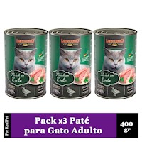 Pack x3 Paté Gato Leonardo Quality Selection Pato 400 gr
