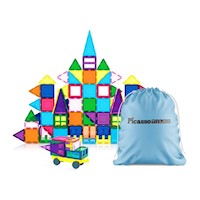 Juego de Bloques de Construcción Magnéticos de 100 piezas y bolsa para guardar