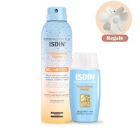 SET ISDIN FOTOPROTECCIÓN CUERPO Y ROSTRO: FUSION WATER MAGIC SPF50 50ML + TRANSPARENT SPRAY WET SKIN SPF50 250ML