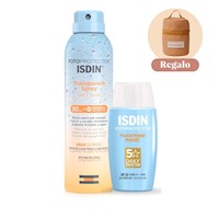 SET ISDIN FOTOPROTECCIÓN CUERPO Y ROSTRO: FUSION WATER MAGIC SPF50 50ML + TRANSPARENT SPRAY WET SKIN SPF50 250ML