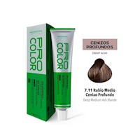 Tinte Sin Amoniaco Pro Color 7.11 Rub Medio Cenizo Profundo X 70 G